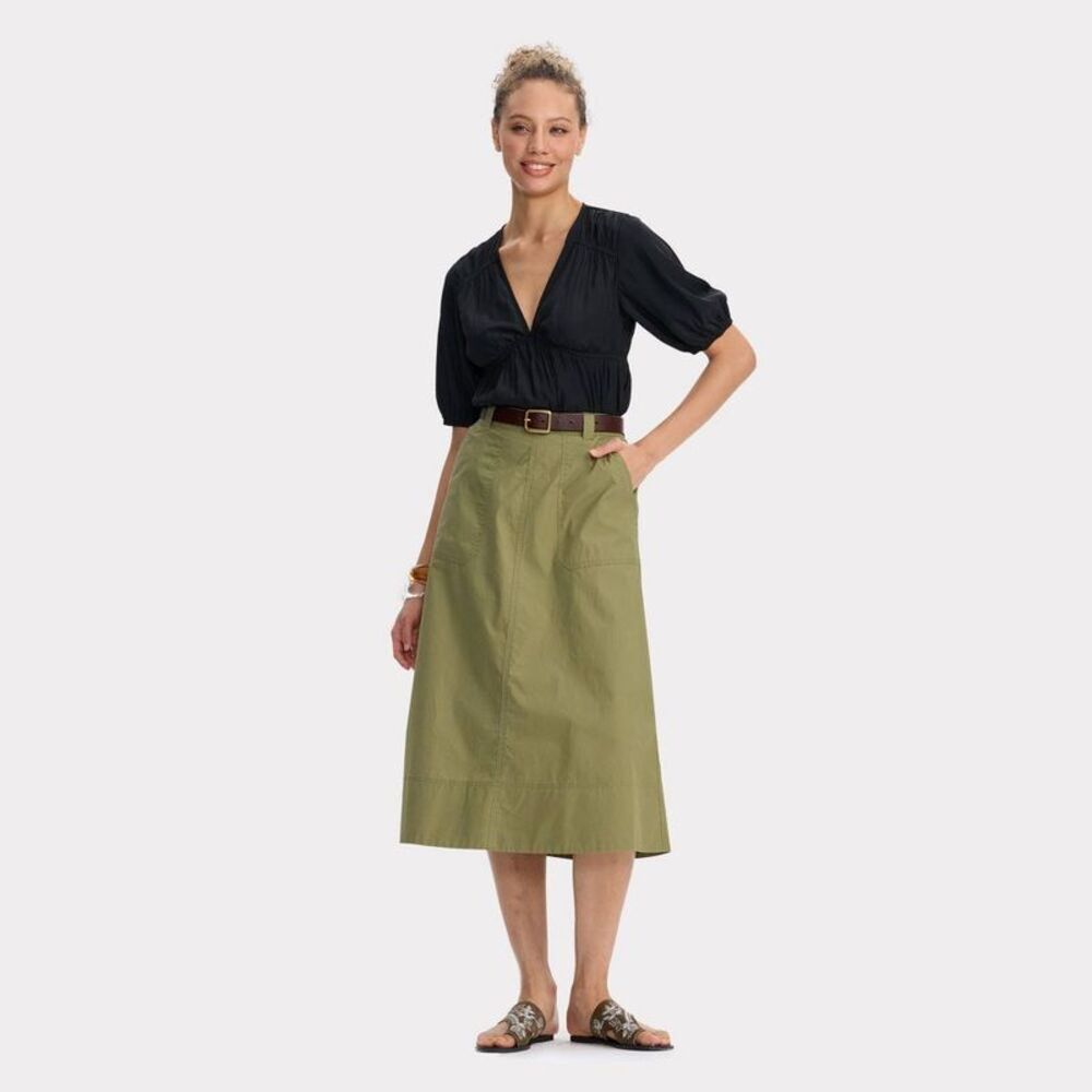 Women's Poplin A-Line Skirt - Universal Thread Green S